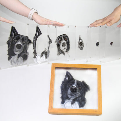 The Layered Portrait — hand-painted 3D acrylic pet portrait by Forevervow