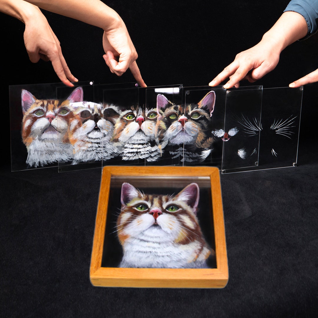 The Layered Portrait — hand-painted 3D acrylic pet portrait by Forevervow